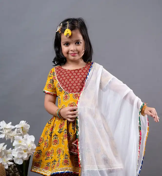 Kids wear pure cotton kurta pant and dupatta set  uploaded by ALEEXA OUTLET on 3/23/2023