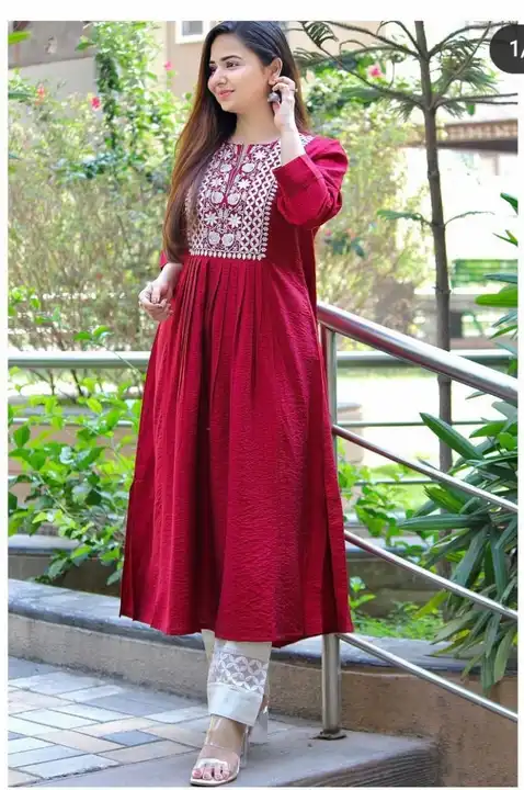 Premium Rayon emb kurti with pant  uploaded by Aayan fashion on 3/23/2023