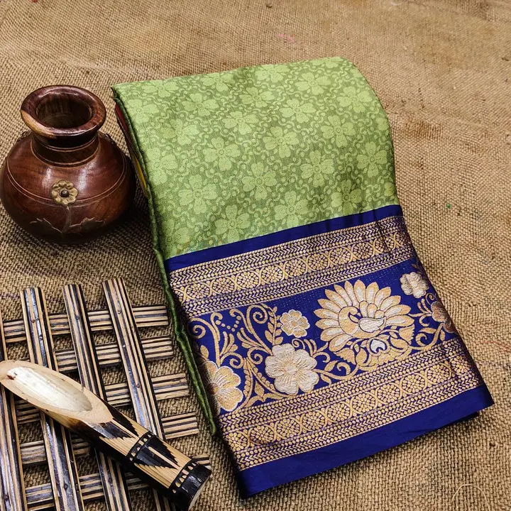 Women's Soft Cotton Silk Saree With Unstitched Blouse ( Pista )  uploaded by Manasvi Enterprise on 3/23/2023