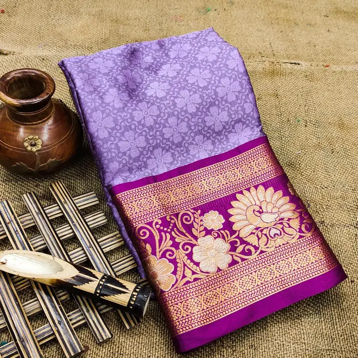 Women's Soft Cotton Silk Saree With Unstitched Blouse ( Purple )  uploaded by Manasvi Enterprise on 3/23/2023