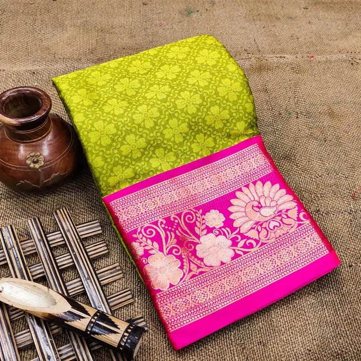 Women's Soft Cotton Silk Saree With Unstitched Blouse ( Lemon Pink )  uploaded by Manasvi Enterprise on 3/23/2023