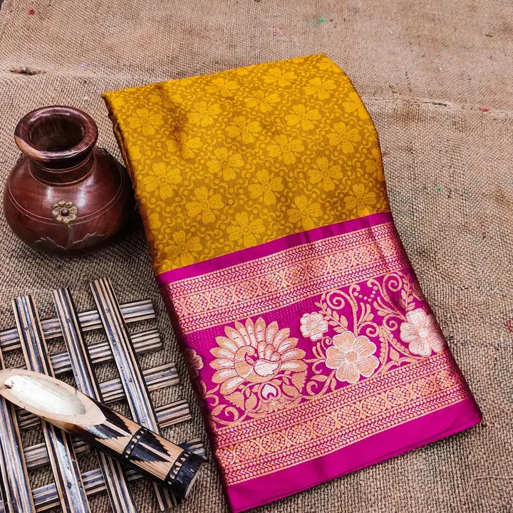 Women's Soft Cotton Silk Saree With Unstitched Blouse ( Mustard Pink )  uploaded by Manasvi Enterprise on 3/23/2023