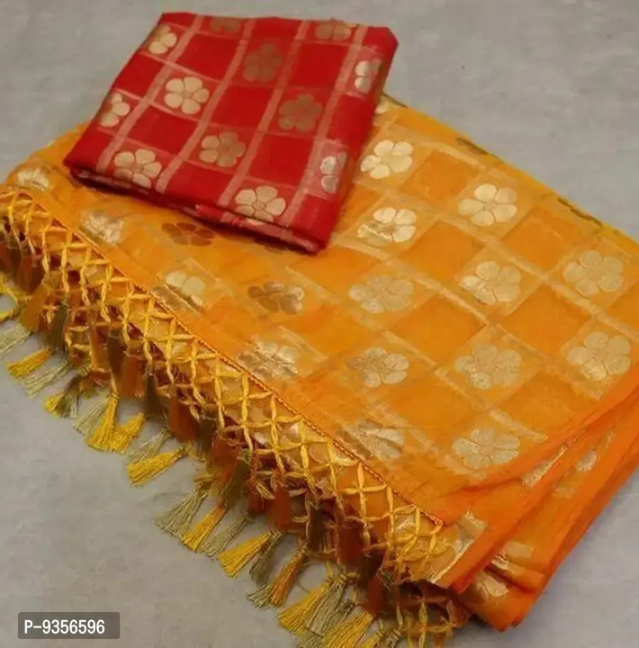 Classic Poly Crepe Jacquard Saree With Blouse Piece  uploaded by Udaan on 5/30/2024