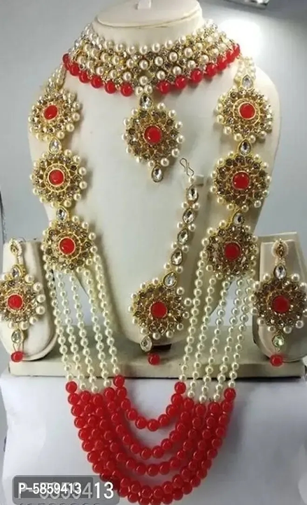 trendy-alloy-jewellery-set-for-women

 Color:  Red

 Material:  Alloy

 Stone Type:  Crystal

Earrin uploaded by Apna dukaan on 3/23/2023