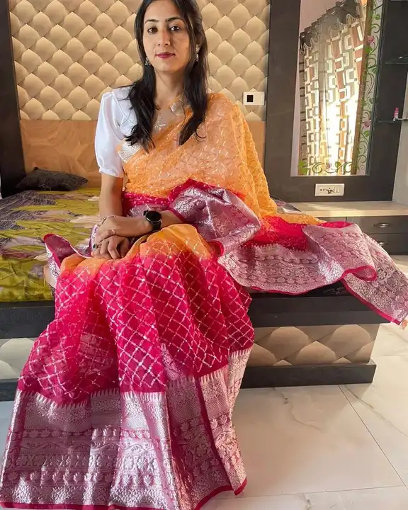 Orgenza saree uploaded by Maa Creation. on 3/23/2023