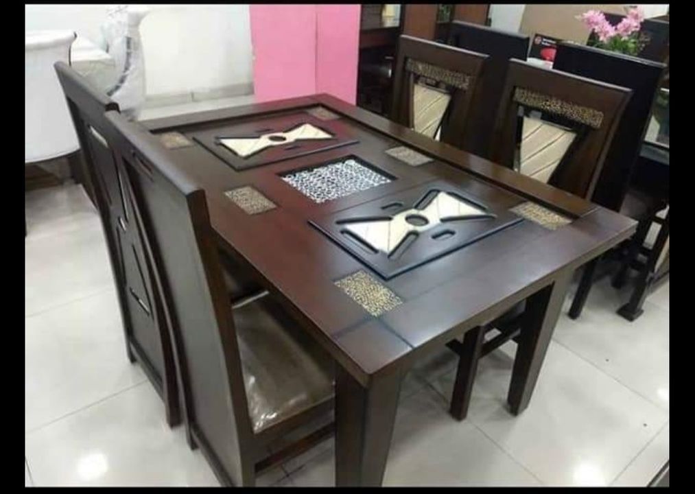 Teak wood Daining table with Glass uploaded by Azaan Furniture on 2/28/2021
