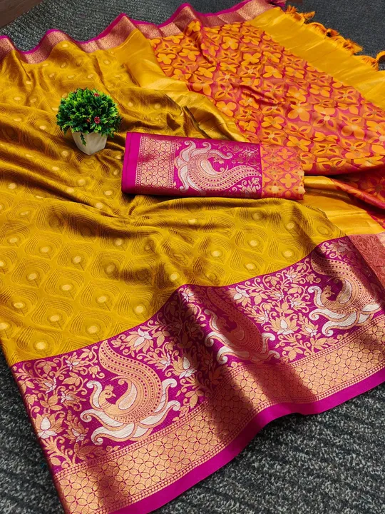 Women's Soft Cotton Silk Saree With Unstitched Blouse ( Mustard )  uploaded by Manasvi Enterprise on 3/23/2023