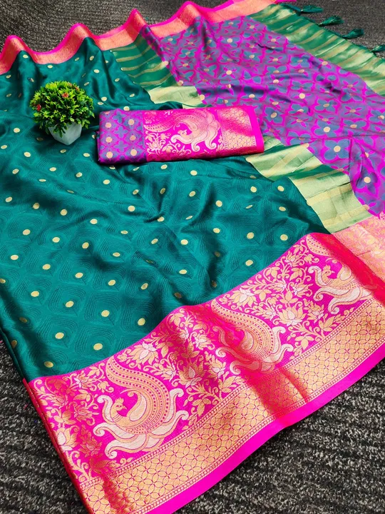 Women's Soft Cotton Silk Saree With Unstitched Blouse ( Rama )  uploaded by Manasvi Enterprise on 3/23/2023