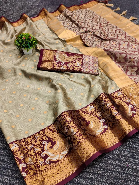 Women's Soft Cotton Silk Saree With Unstitched Blouse ( Beige )  uploaded by Manasvi Enterprise on 3/23/2023