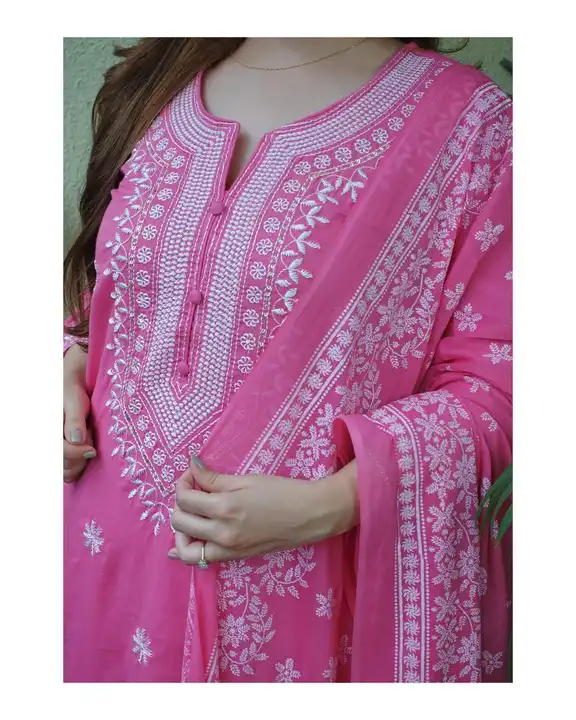 Cotton Embroided kurti with pent and dupatta  uploaded by PANIHARI COLLECTION CENTRE on 3/23/2023