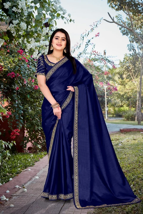 New heavy embroidery work saree uploaded by Shree Tex  on 3/23/2023