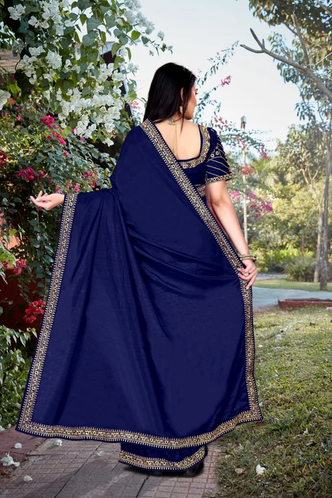 New heavy embroidery work saree uploaded by Shree Tex  on 3/23/2023