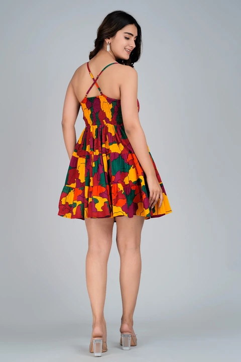 Colorful short dress uploaded by S R Fashion on 3/23/2023