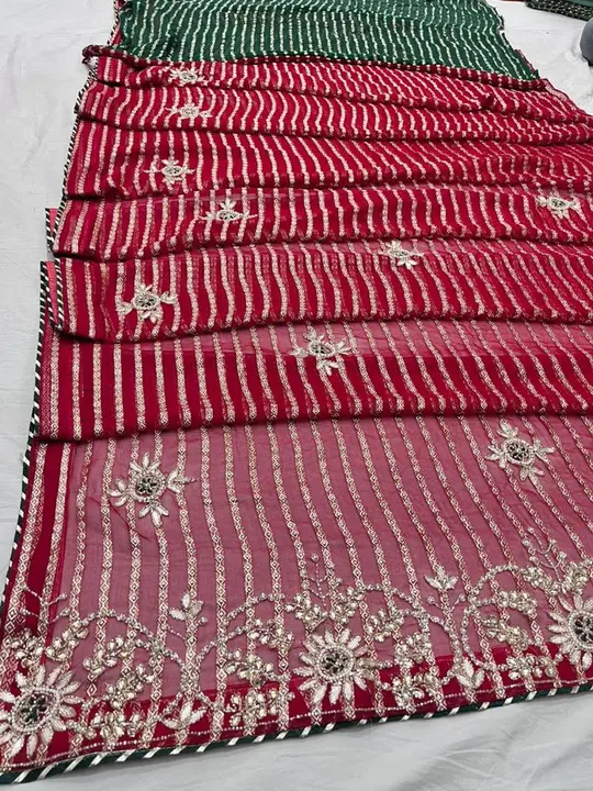 Georgette work saree uploaded by Mayra creations on 3/23/2023