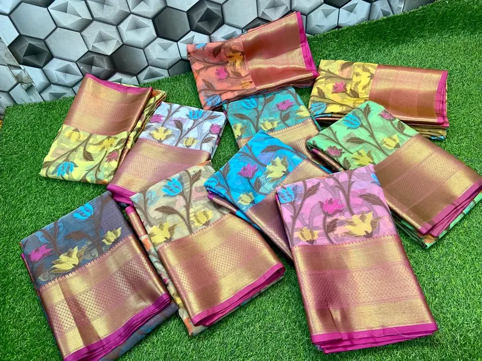 Organza silk saree uploaded by Shree enterprises on 3/23/2023