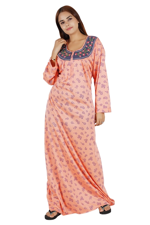 Full Sleeves Hosiery Cotton Printed Nighty Size-L uploaded by Bhavya Sales and Marketing on 3/23/2023