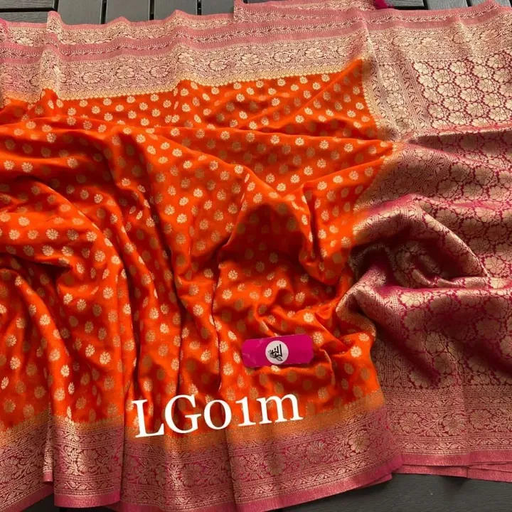 Banarasi daeyble semi jorjet silk saree uploaded by M S fabrics on 3/23/2023