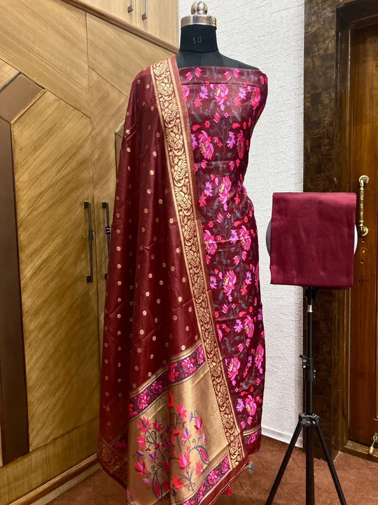 Banarasi semi katan suite uploaded by Zainab fashion on 3/23/2023