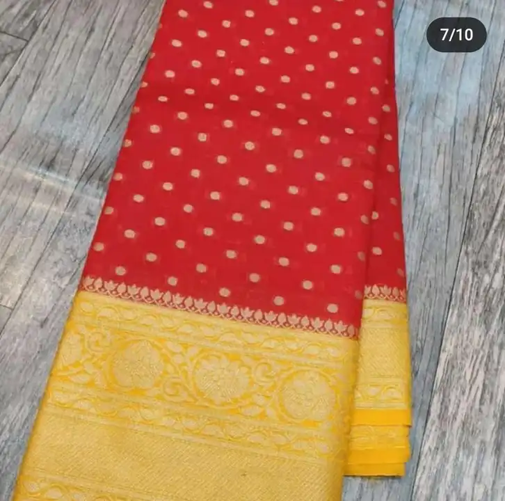 Banarasi daeyble semi jorjet silk saree  uploaded by Zainab fashion on 3/23/2023