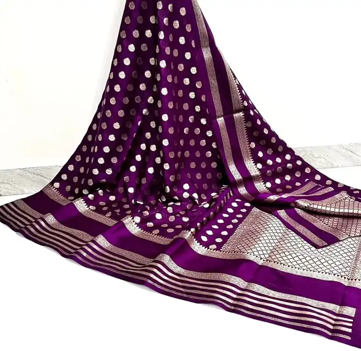 Semi katan Georgette dayabl saree  uploaded by GA Fabrics on 3/24/2023
