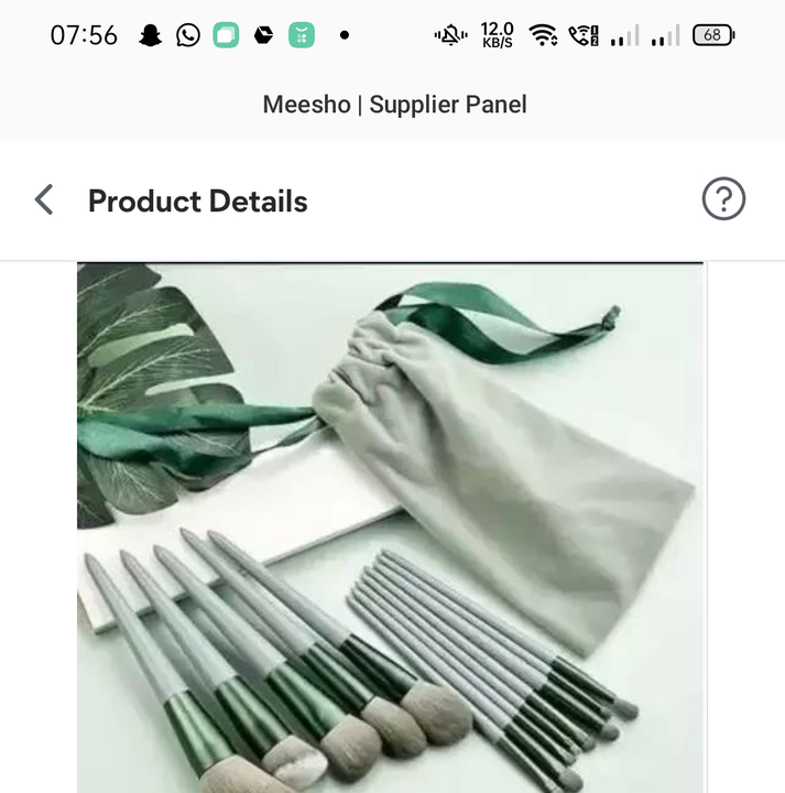 Post image I want 100 pieces of 13 pc pouch brush green colour  at a total order value of 10000. Please send me price if you have this available.