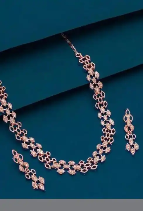 Rose gold plated necklace for women  uploaded by business on 3/24/2023