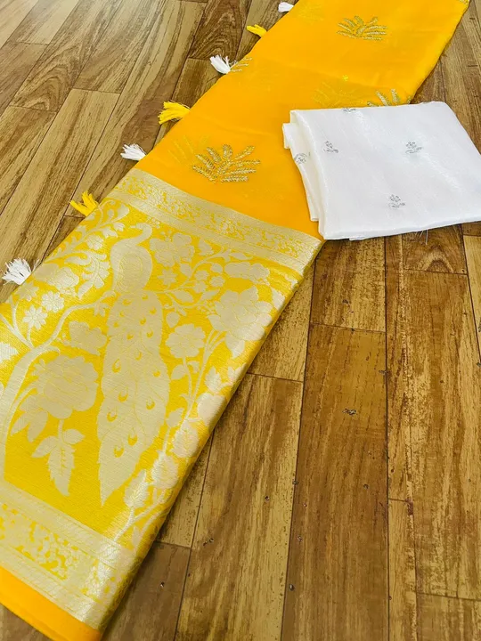 Organza saree uploaded by Indian epic on 3/24/2023