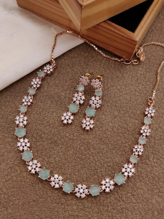 Rose gold plated necklace for women  uploaded by Khodal fashion on 5/31/2024