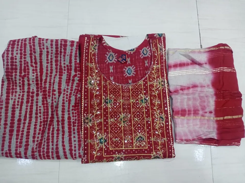 HEAVY REYON CAPSULE WITH SEQUENCE WORK DUPATTA SET uploaded by Swastik creation on 3/24/2023