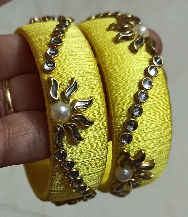 Silk thread kundan bangles uploaded by Rucha creation on 5/28/2024