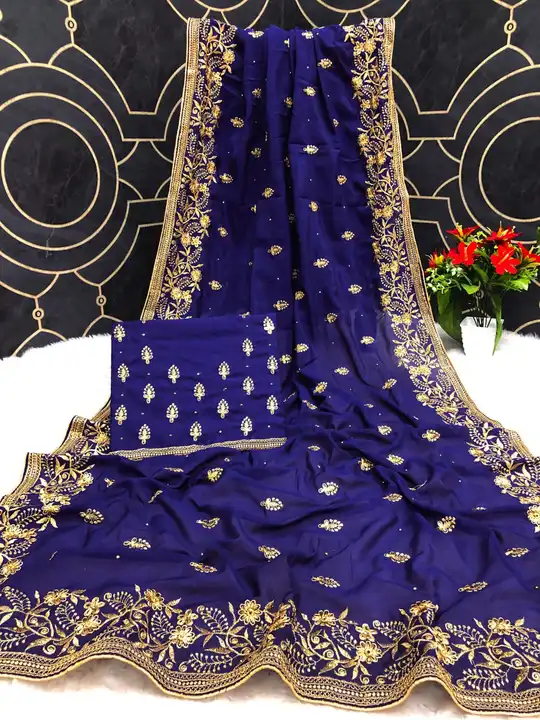 Post image *New Launching Đěsigner saree*

*Catalogue : Vaidehi🌹*

*Fabric &amp; Saree Deatils :-Royal Vichity Silk With Embroidery C Pallu Work All Over Saree*

*Blouse :- Banglory Silk With Embroidery Work(UnStitched)*



*Book Now💓*

*Solution for your fashion*