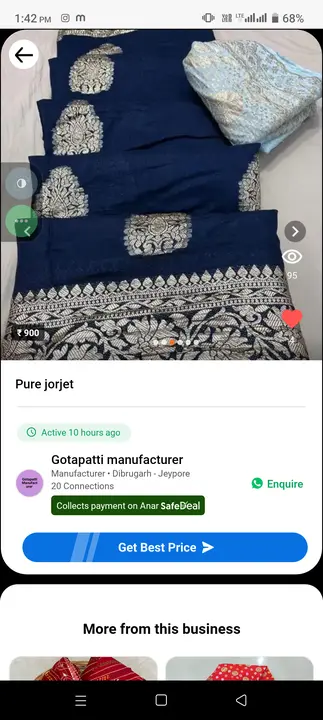 Post image I want to buy 10 pieces of Pure jorjet . My order value is ₹5000. Please send price and products.