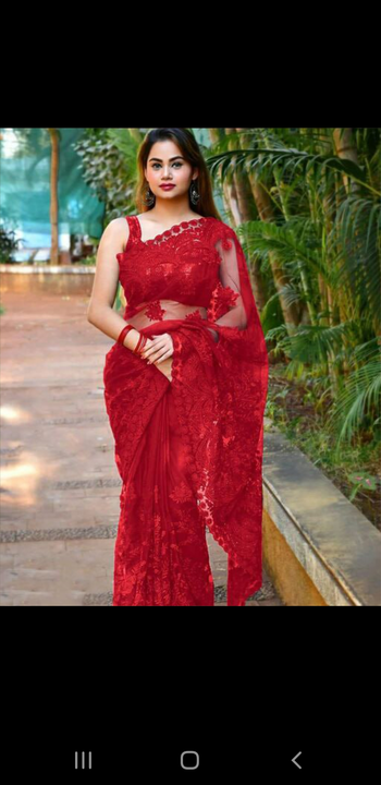 Saree embroidery work with beads and stone uploaded by Sihora sun narrow fab on 3/24/2023