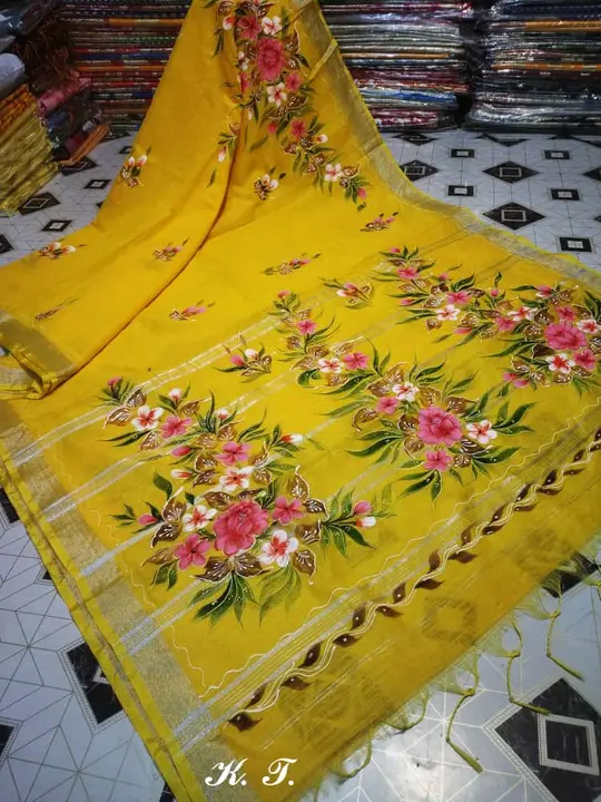 HANDWORKED SAREE (HANDPRINT) uploaded by business on 3/24/2023
