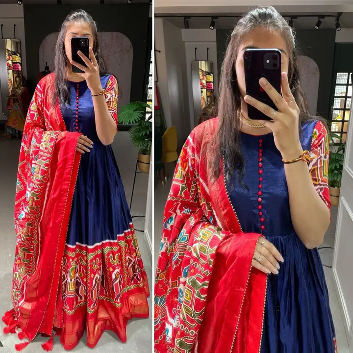 Heavy silk goun with patola dupatta uploaded by FASHION VALLEY on 3/24/2023