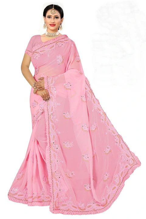 Fancy Frill Saree uploaded by business on 3/24/2023