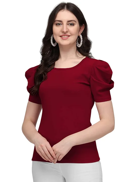 Women's New solid puff sleeve t-shirt. uploaded by Glow More Enterprise  on 5/10/2024