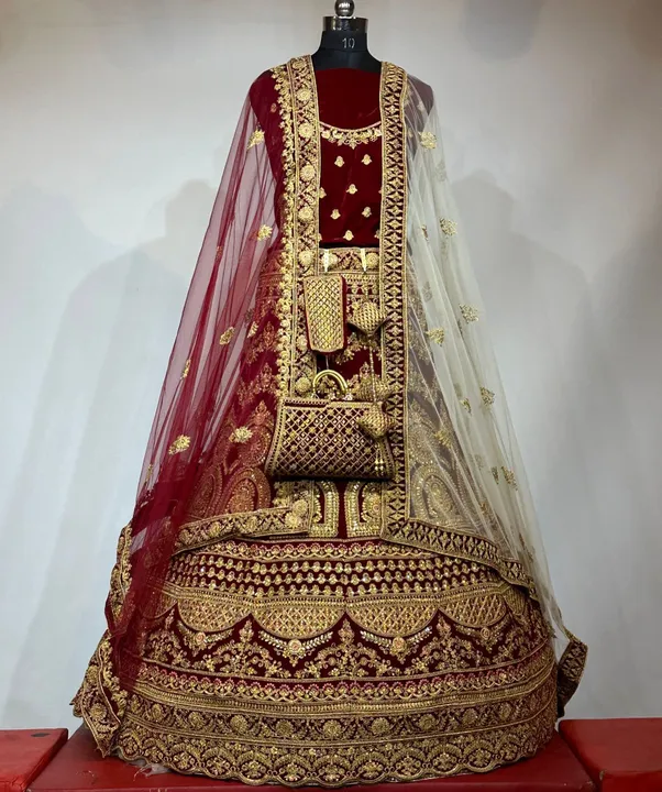 Bridal lehenga with double dupta  uploaded by Maa karni creation on 3/24/2023
