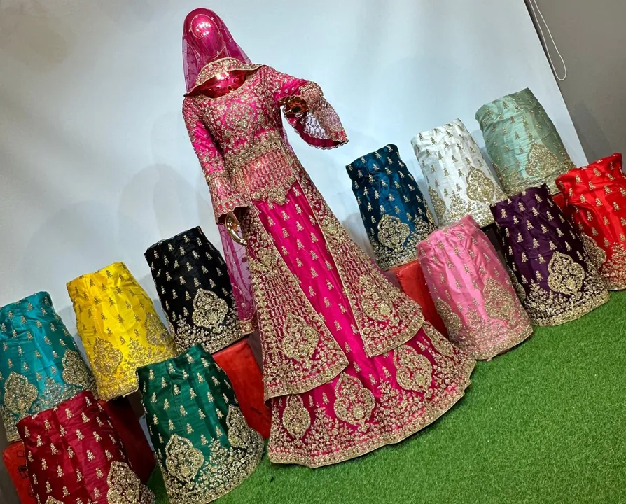 Heavy bridal poplin  uploaded by Maa karni creation on 3/24/2023