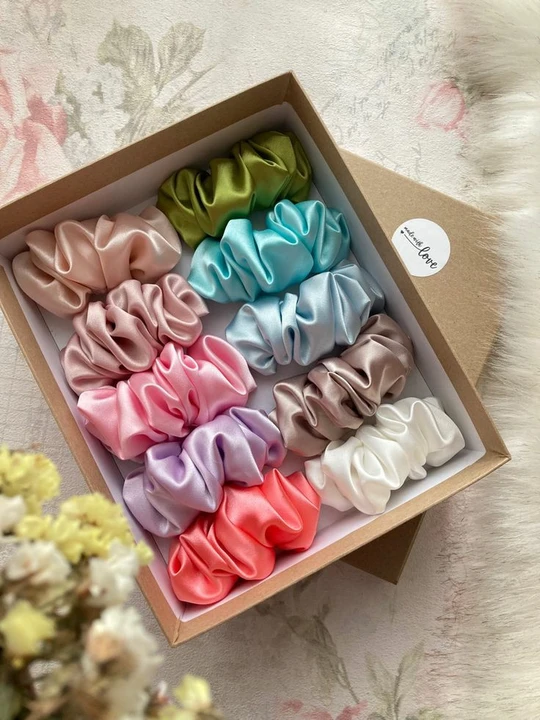 Post image Satin scrunchies available 
Each priced at ₹70/