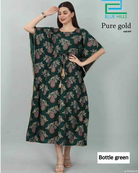 New Rayon Kaftan with Gold print uploaded by Vihu fashion on 3/24/2023