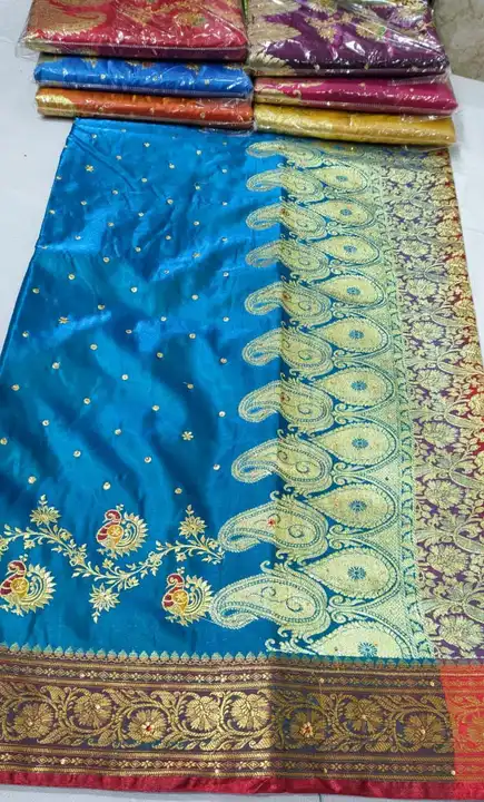 Banarasi satin gawti heavy embroidery  uploaded by Kasturi Sarees on 3/24/2023