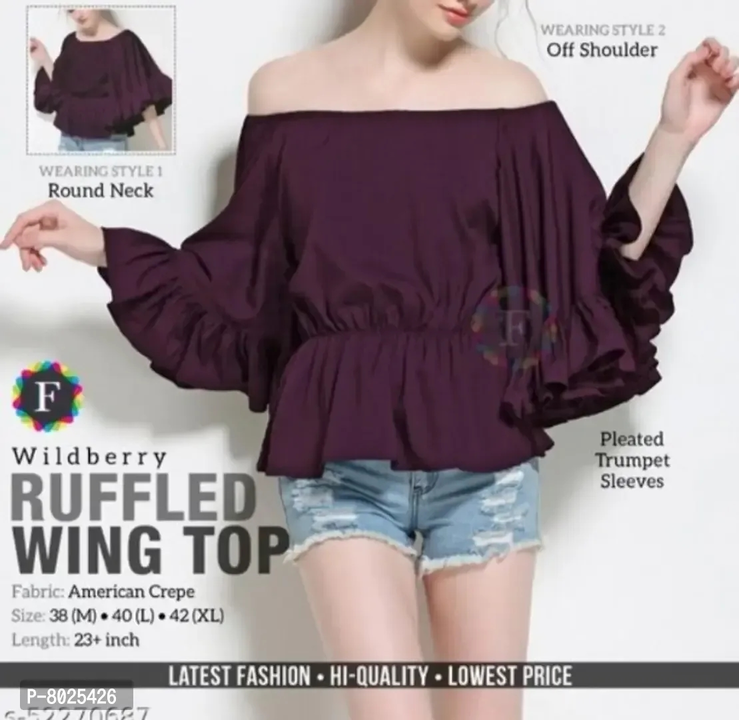 women wing top

साइज़: 
S
M
L
XL

 Color:  काली

 Fabric:  क्रेप

 Type:  क्रॉप लेंथ

 Style:  फ्लेय uploaded by My shop on 3/24/2023