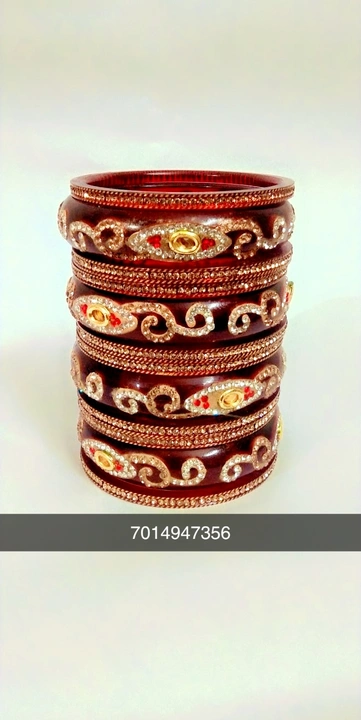 Mehroon bangles with nikhar . uploaded by business on 3/24/2023