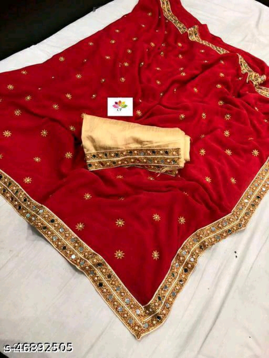 Chiffon Embroidered Saree uploaded by Suprit Trading Collection  on 3/24/2023