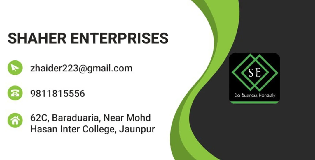 Visiting card store images of Shaher enterprises 