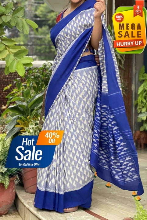New ikkta printed saree  uploaded by Fashion designer saree  on 3/24/2023