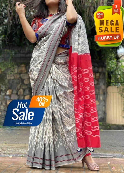 New ikkta printed saree  uploaded by Fashion designer saree  on 3/24/2023