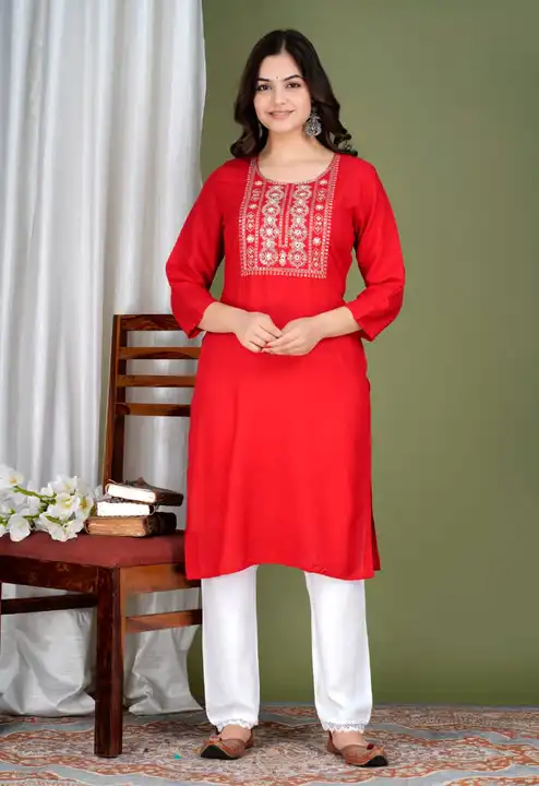 Post image Fast selling product 🏃🏻‍♀️

Best Quality products always 👌 

2 Colors  Red and Wine 

Size-- M to Xxl

Reyon fabric kurti


 Only Kurti