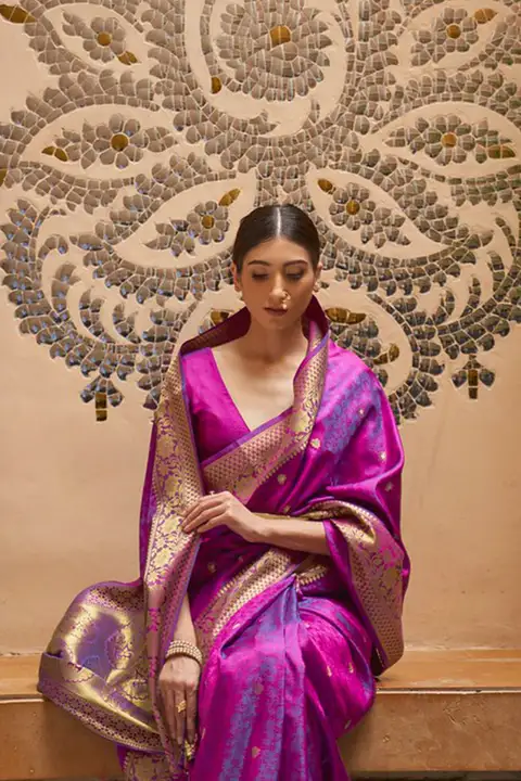 Wine kanjivaram Silk Saree  uploaded by 1 Place For All Fashion  on 3/24/2023